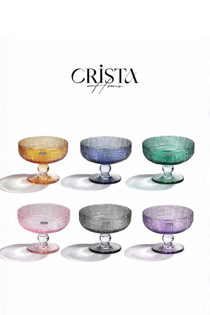 Bộ 6 ly đựng kem màu Pastel Crista 300ml mix màu (60242-MIX)