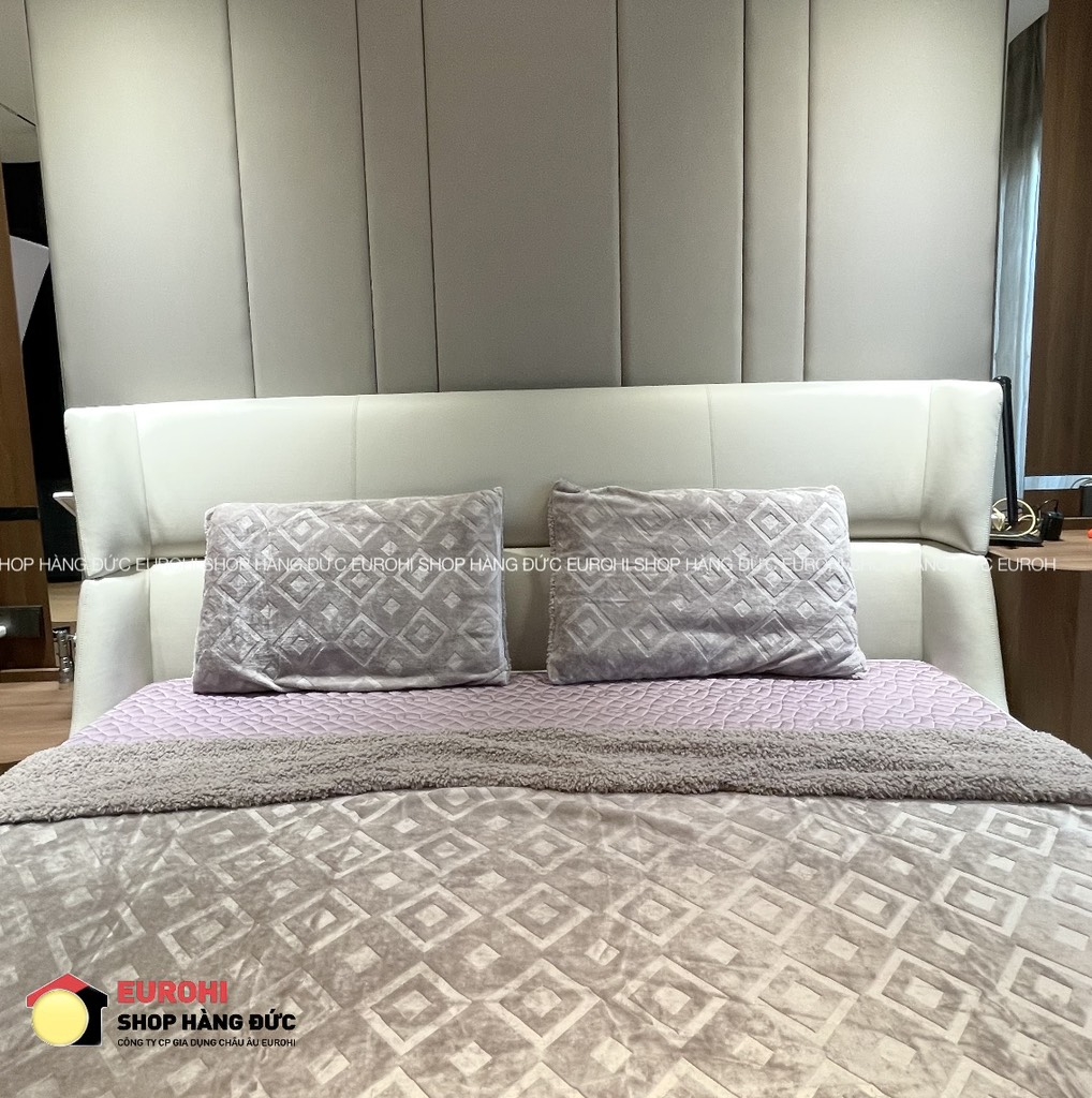 Bộ chăn và vỏ gối Ai Cập Morano Sherpa 2,3m*2,5m màu xám - made in Egypt