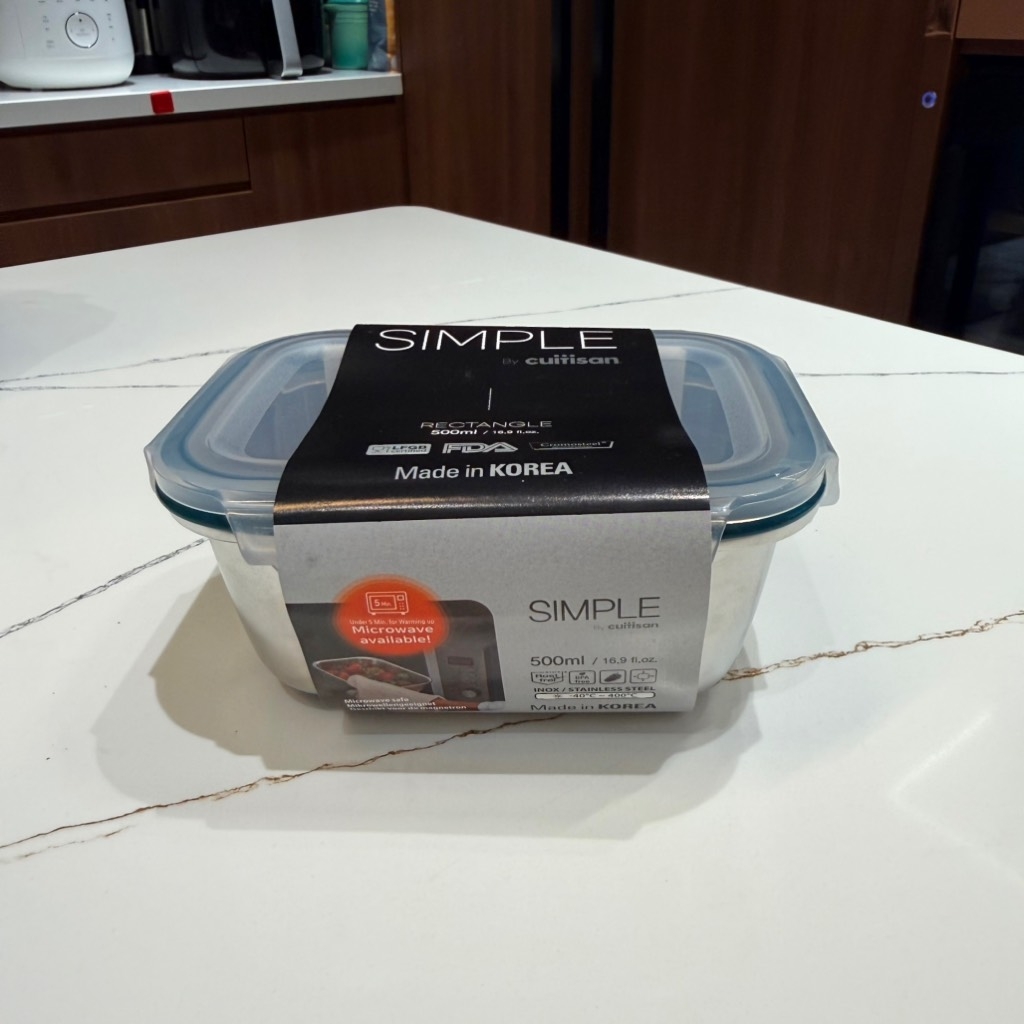 Hộp đựng thực phẩm inox Cuitisan Simple chữ nhật 500ml (EC7-PS04)