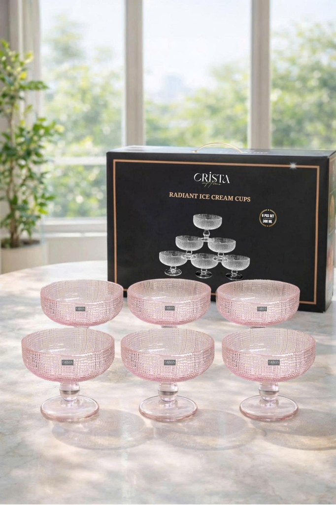 Bộ 6 ly đựng kem Crista 300ml màu hồng (60234-P)