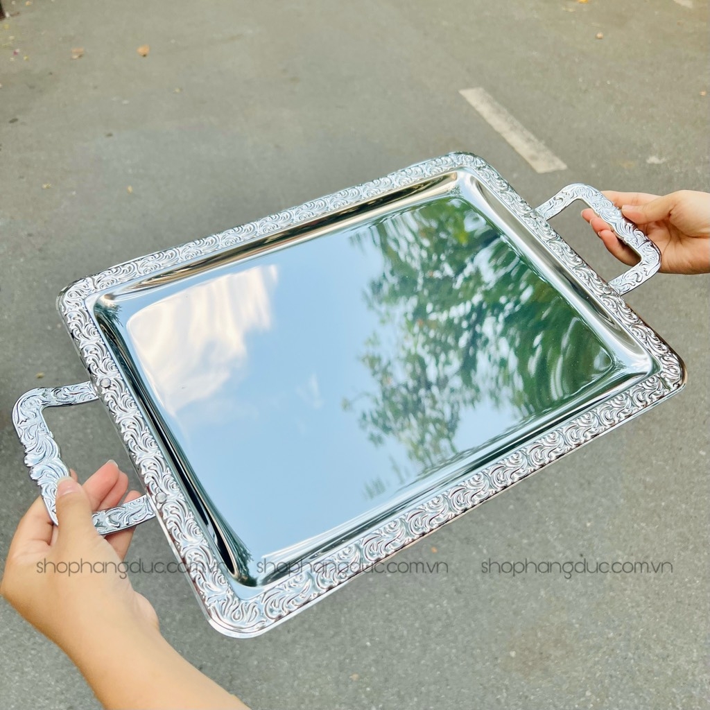 Khay inox APS 52x31cm có quai (Made in Germany)