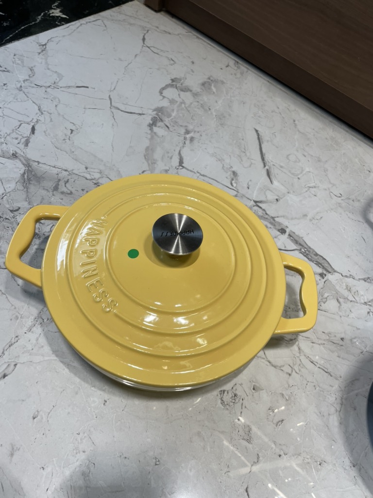Nồi chảo gang Happiness 23cm màu vàng (23-5)