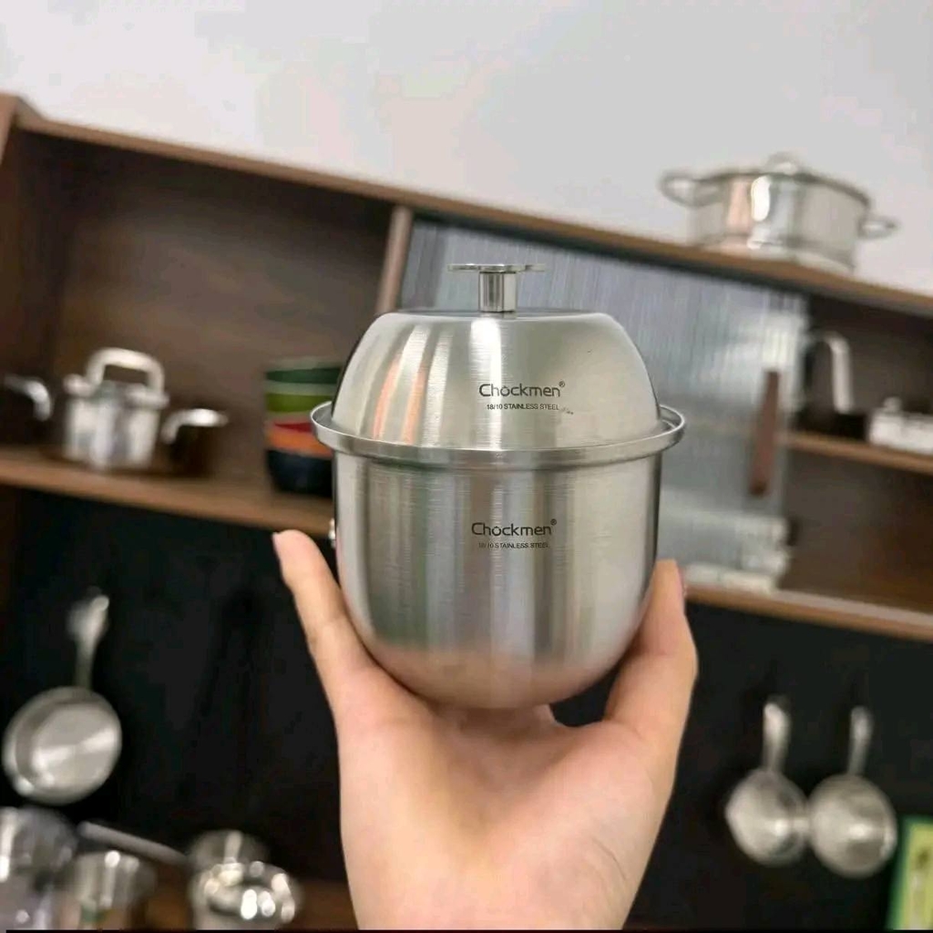 Hũ chưng cách thủy CHOCKMEN C476 10cm inox 18/10, model: CKM-CVST10