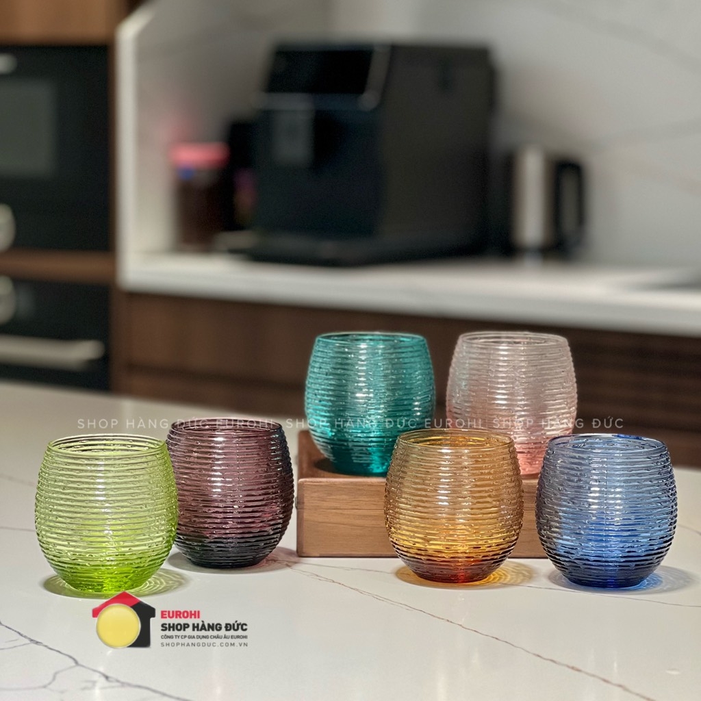 Bộ 6 cốc pha lê IVV Multicolor 6 màu 250ml 8842.1 - Made in Italy