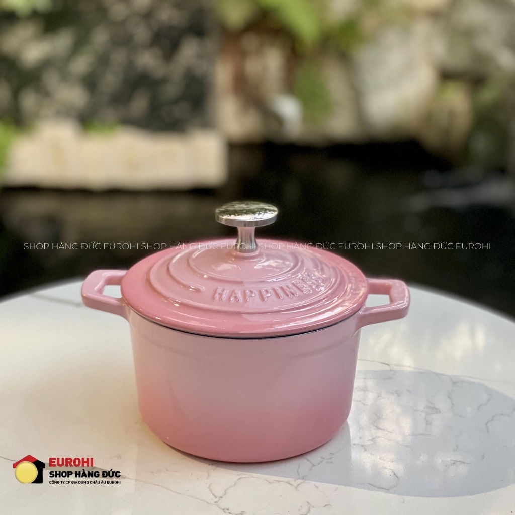 Nồi gang Happiness 14,5cm màu hồng (14-21)