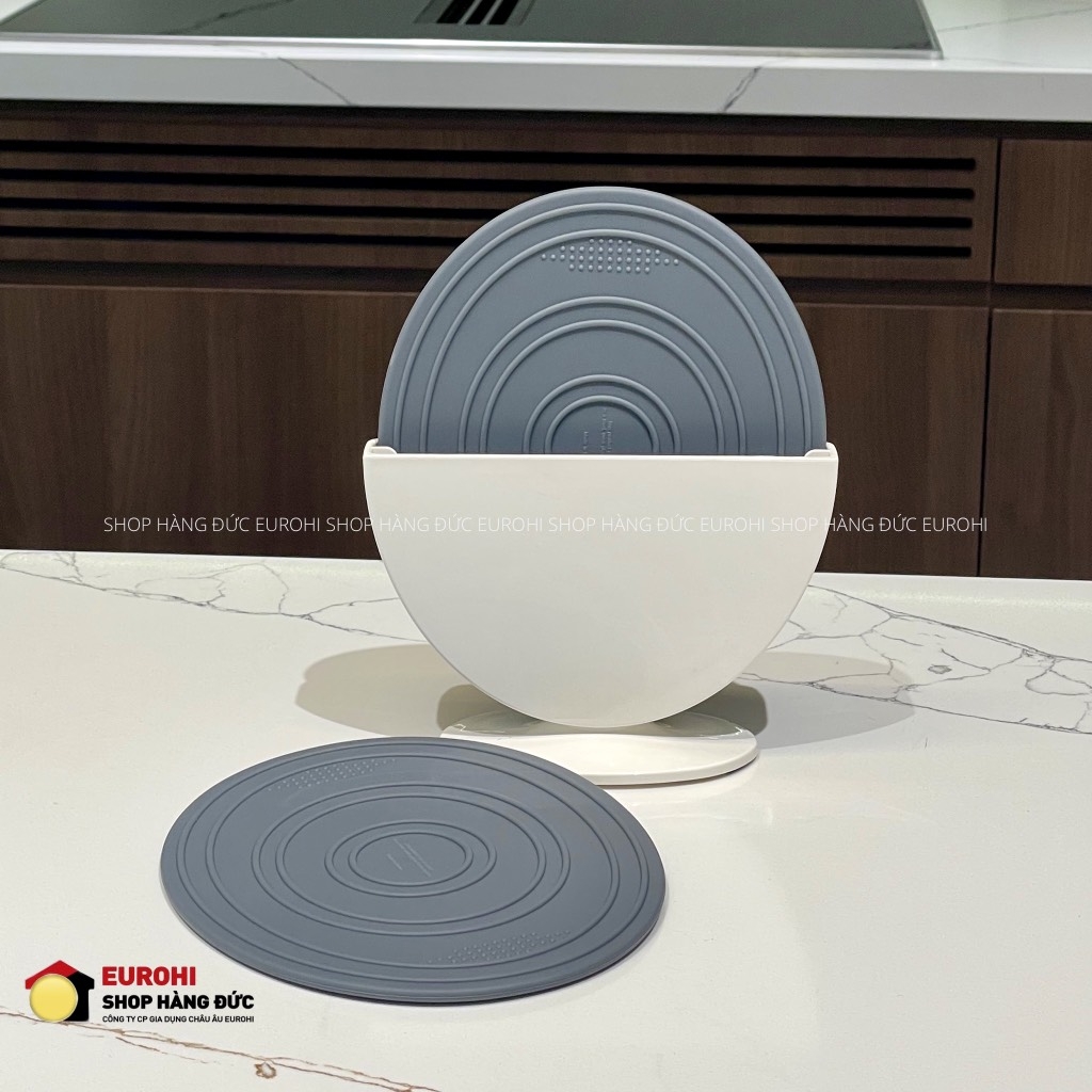Set 2 miếng lót nồi từ tính Sallema hình quả trứng màu xám (8809332448731)