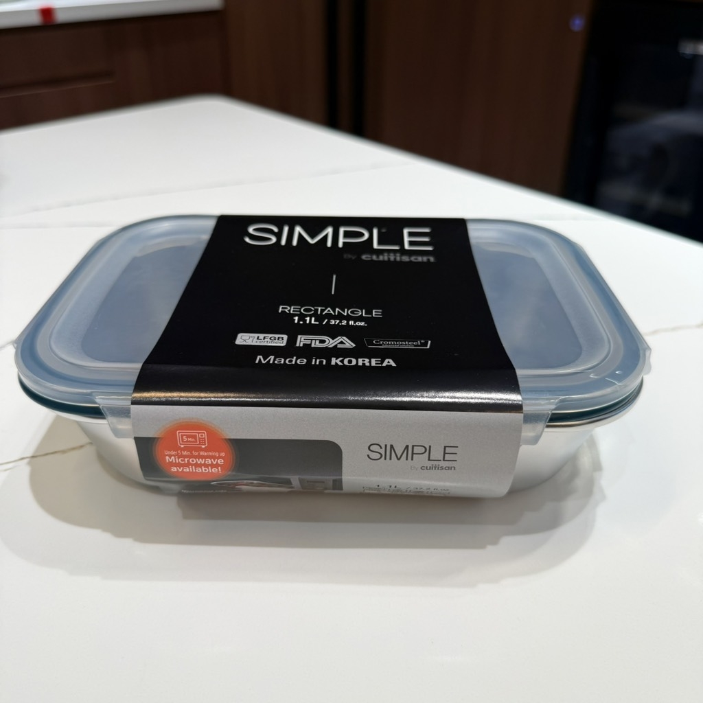 Hộp đựng thực phẩm inox Cuitisan Simple chữ nhật 1100ml (EC7-PS07)
