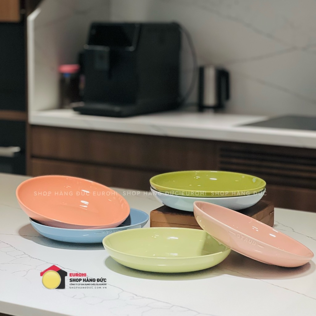 Set 6 đĩa sâu lòng Staub Maccaron 22cm