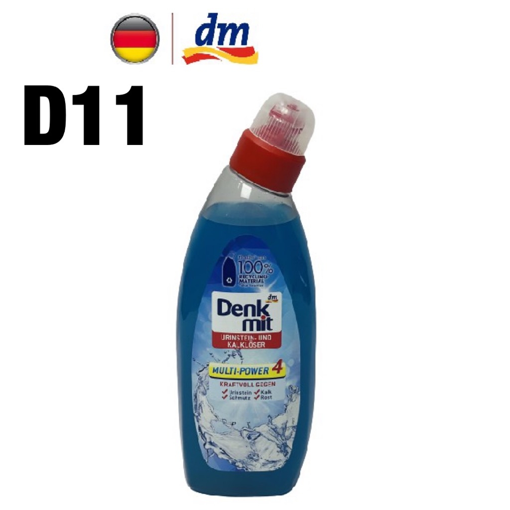 Dung dịch vệ sinh bồn cầu Denkmit WC-Reiniger Urinstein-und Kalklöser 750ml xanh dương D11