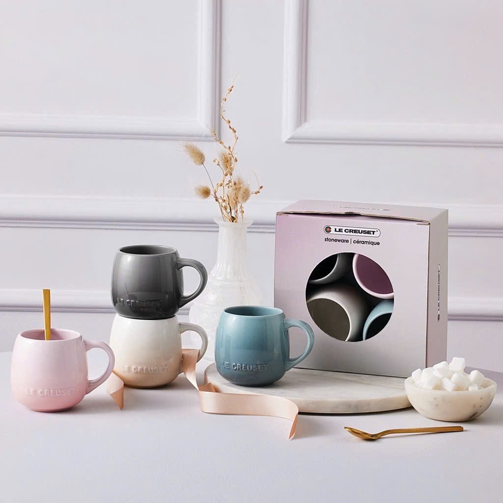 Set 4 cốc sứ Le Creuset Cereal 320ml dáng bầu (69375327979008)