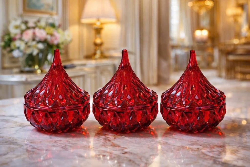 Set 3 thố mứt Irris màu đỏ GC125R