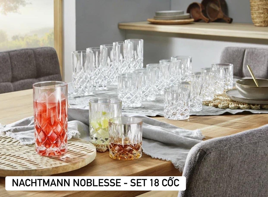 Bộ cốc pha lê Nachtmann Noblesse 18 món