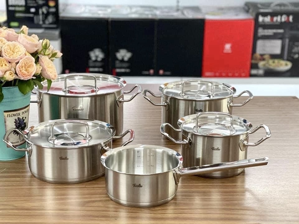 Bộ nồi Fissler Original Profi 5 món vung thép (có quánh)