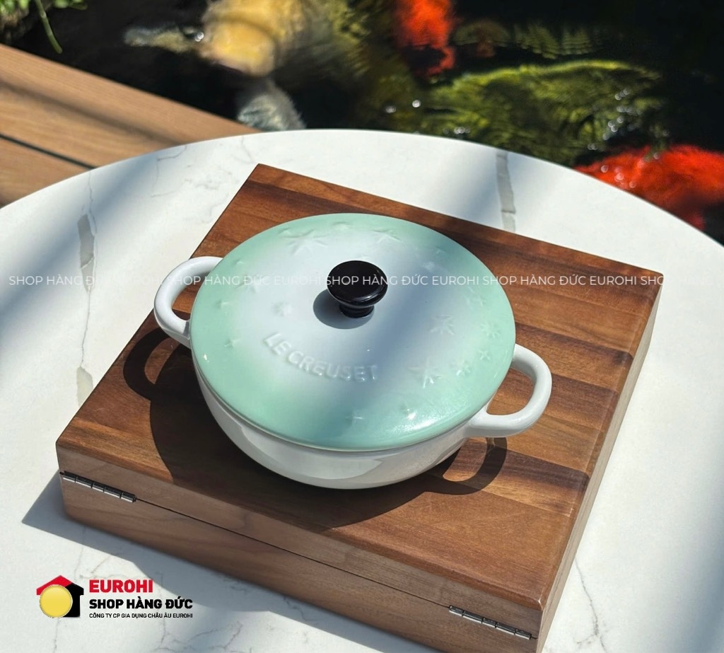Nồi sứ Le Creuset mini 12cm màu xanh