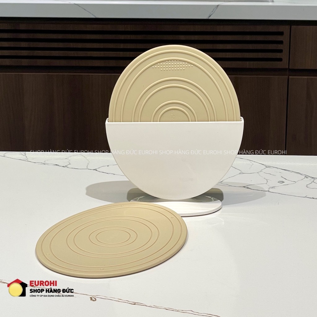 Set 2 miếng lót nồi từ tính Sallema hình quả trứng màu kem sữa (8809332448786)