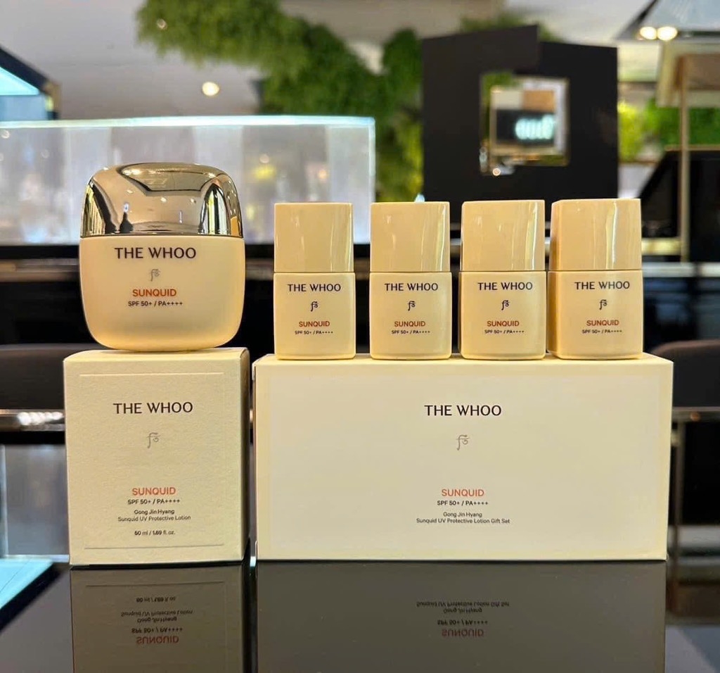 Set kem chống nắng Whoo Sunquid tuýp 50ml + 4 tuýp 13ml