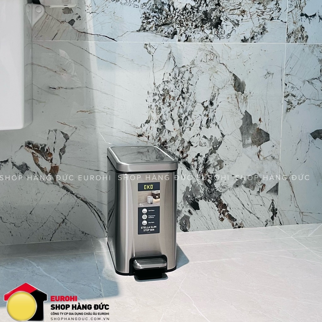 Thùng rác chống bám vân tay EKO Stella Slim Step EK9380MT-6L