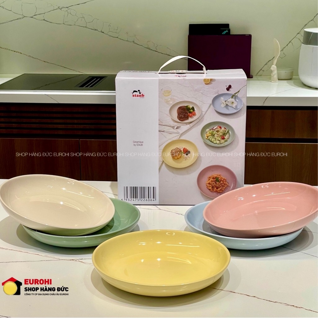 Set 5 đĩa Staub sâu lòng pastel  22cm 650ml (1034685)