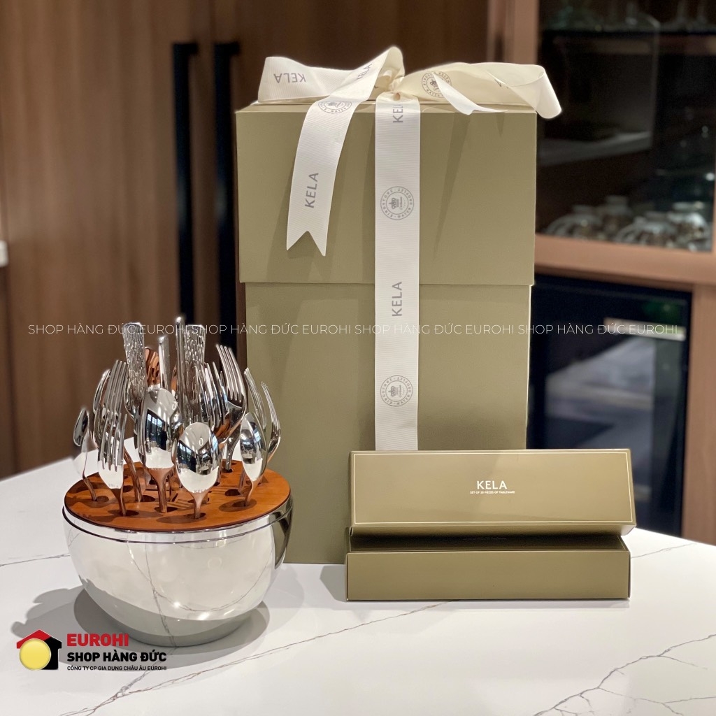 Bộ dao thìa dĩa Kela 20 món hình quả trứng