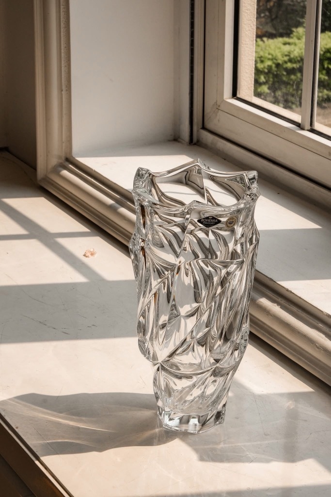 Lọ hoa pha lê Bohemia Flamenco 30,5cm trong suốt