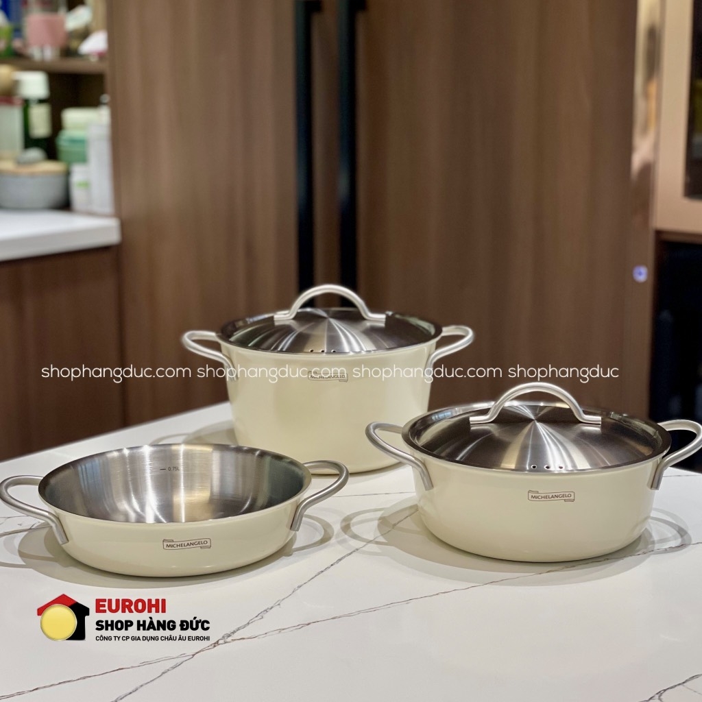 Bộ nồi Michelangelo Nesting 20cm màu kem