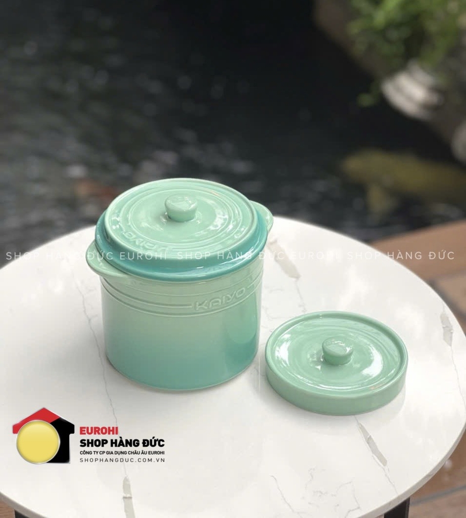 Hũ gốm sứ muối dưa cà Rainbow Kaiyo 1.5L màu xanh (KCC-5103)