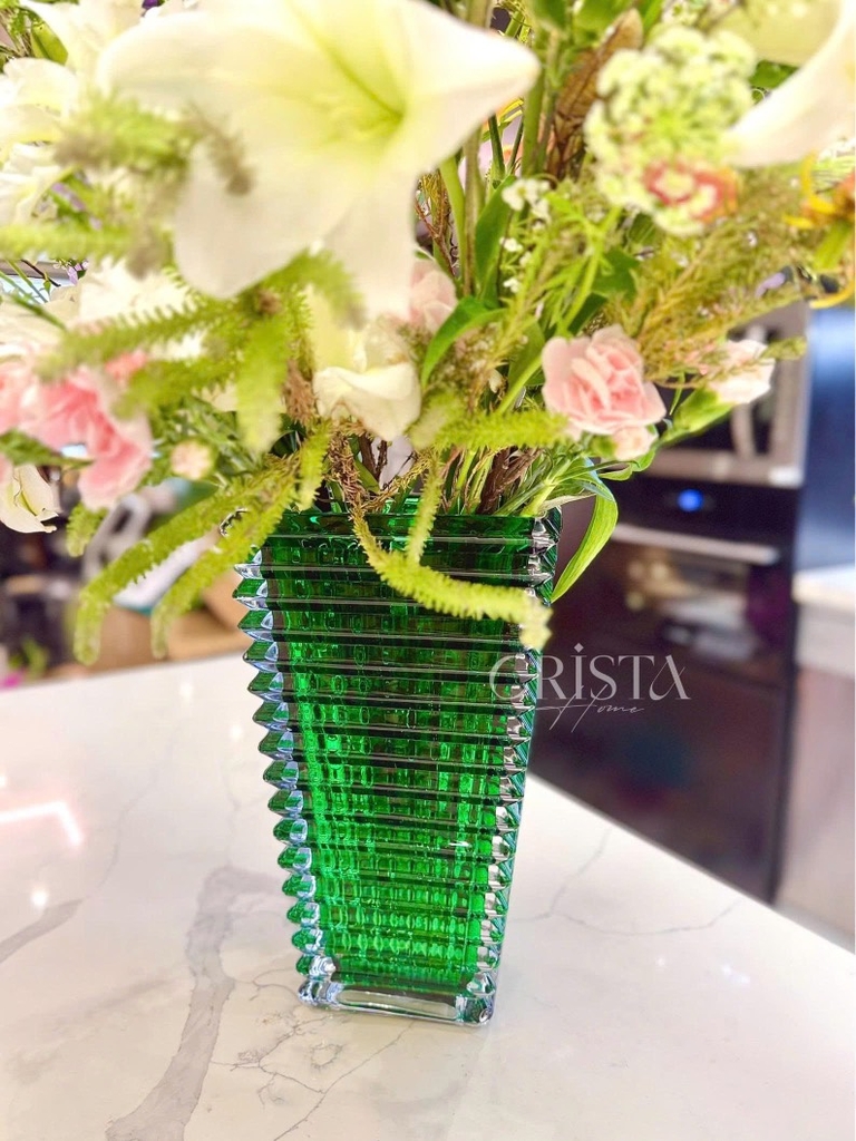 Lọ hoa dáng tháp Crista màu xanh lá (60240-G)