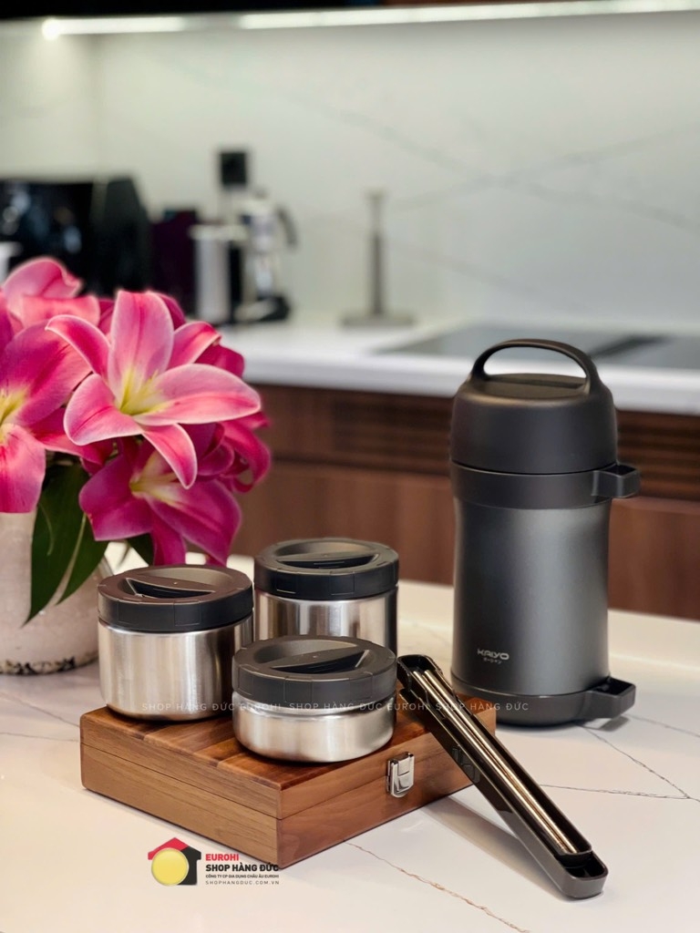 Hộp cơm giữ nhiệt Kaiyo 1600ml màu ghi