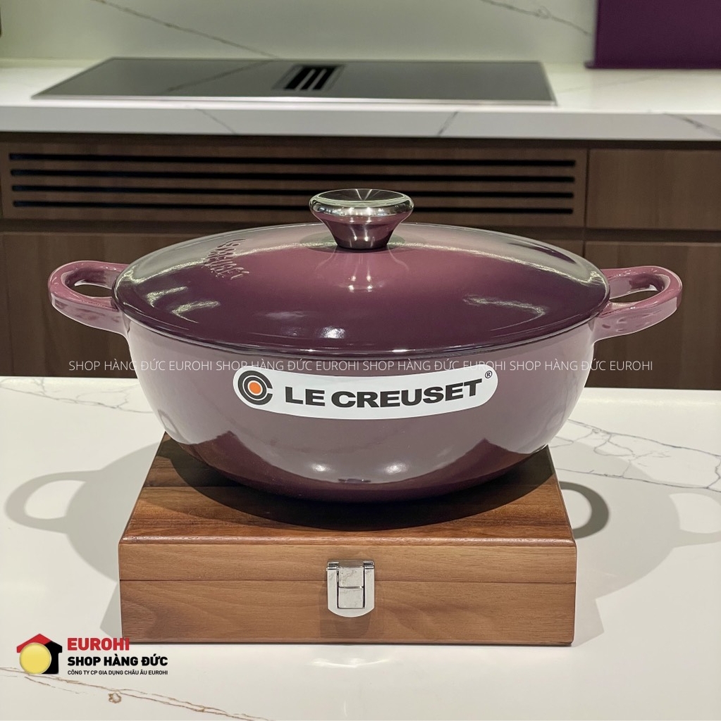 Nồi gang sâu lòng Le Creuset Marmite Fig 22cm 2.6L màu tím đậm (21074 22 71 84460)