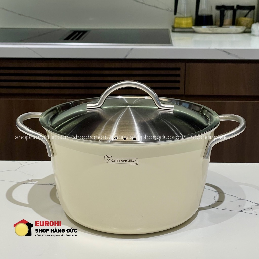 Nồi cao Michelangelo Nesting 20cm màu kem ( tách lẻ )