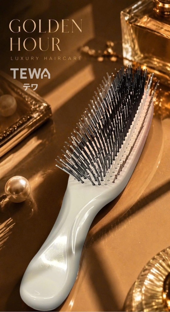 Lược chải tóc mát xa da đầu Tewa màu hồng 80067-P