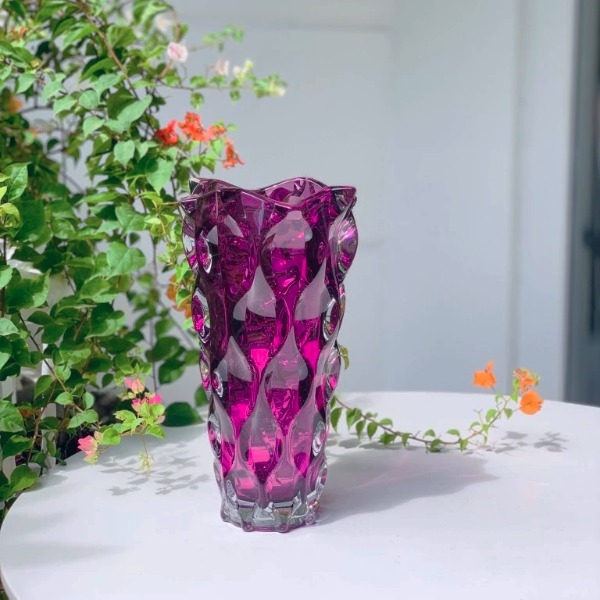 Lọ hoa pha lê Bohemia Samba 30,5cm màu tím