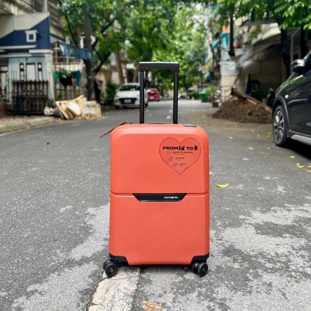 Vali Samsonite Magnum Eco Spinner 55/20 Maple Orange màu đỏ cam size Cabin