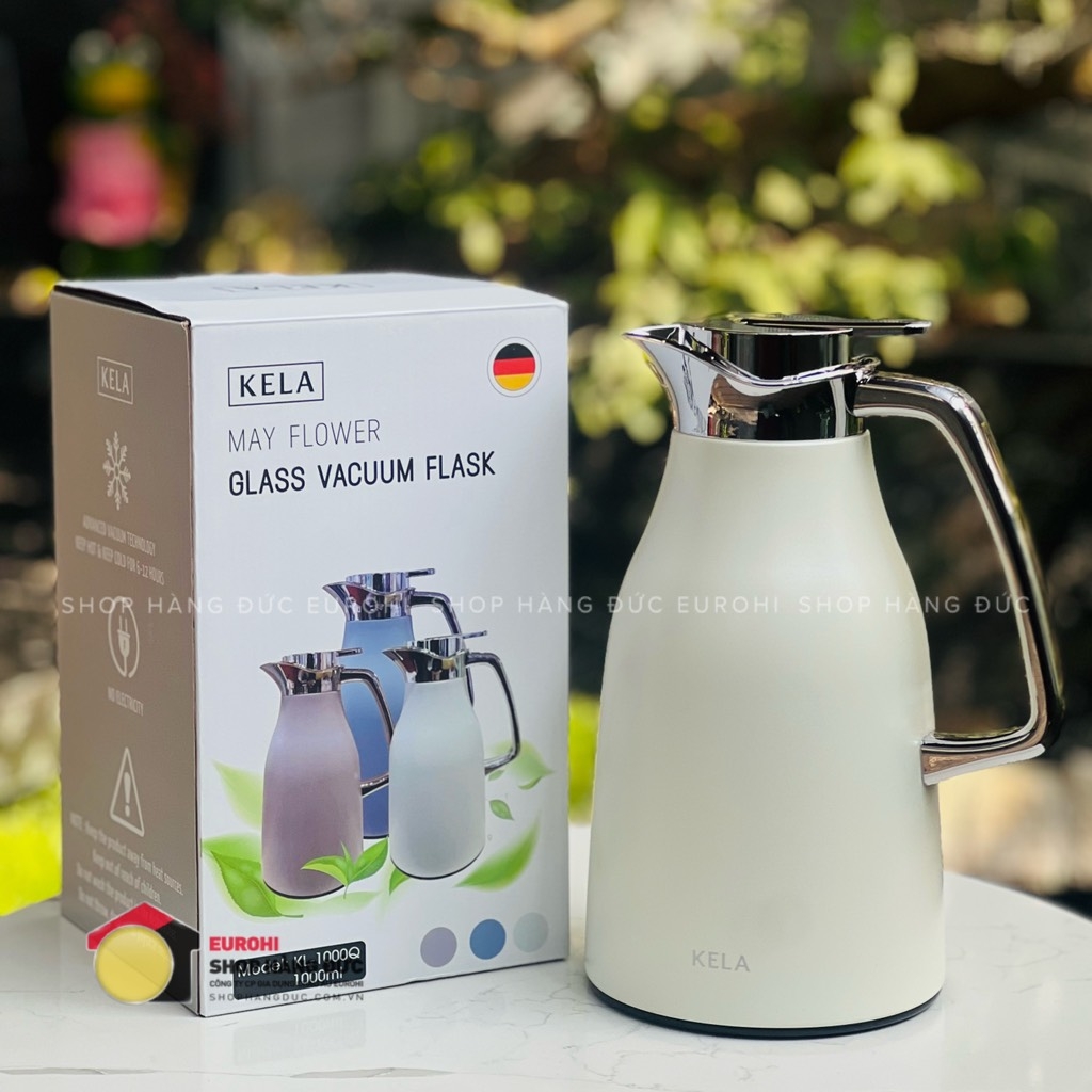 Bình giữ nhiệt cao cấp Kela 1L màu kem