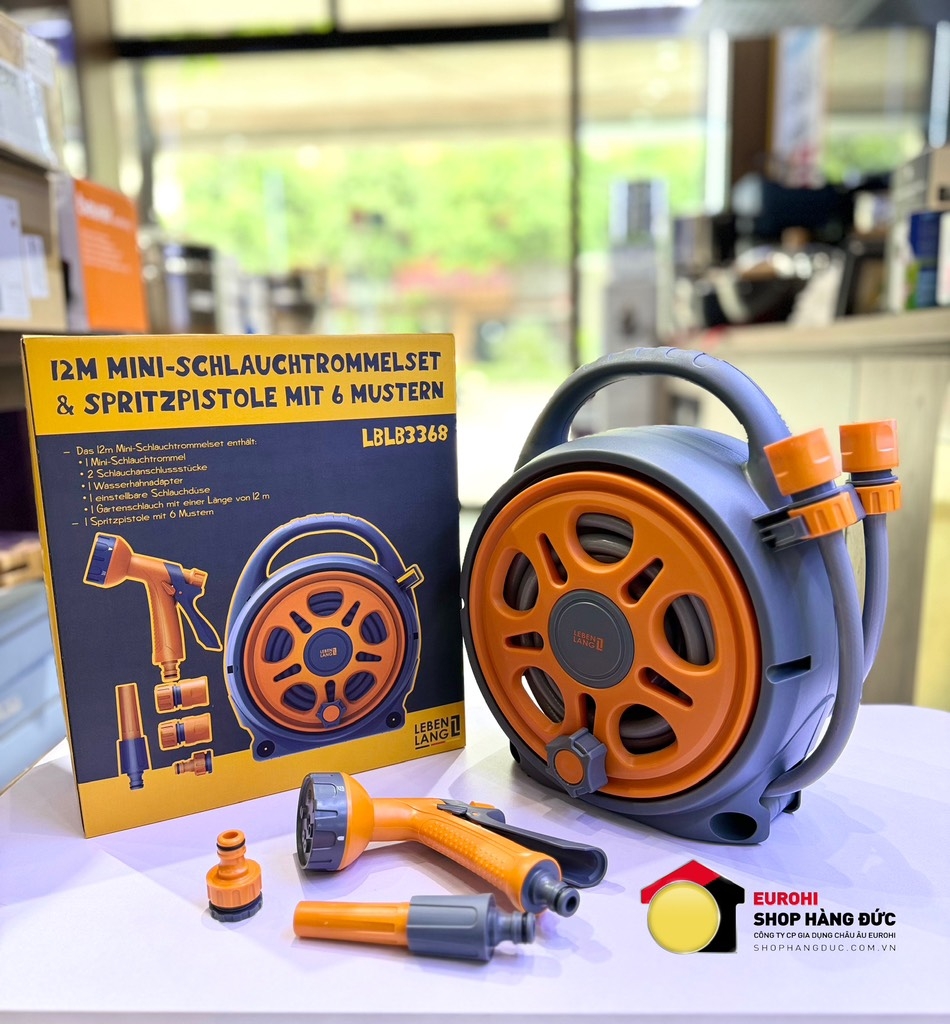 Bộ vòi tưới cây Lebenlang LBLB3368 dây rút 12m