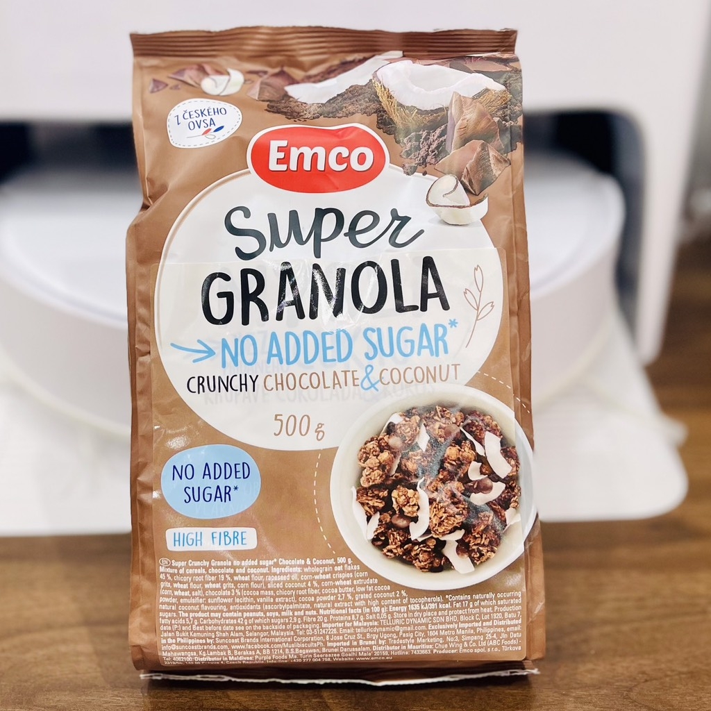 Ngũ cốc Emco Super Granola Protein vị socola & coconut 500gr 1352120