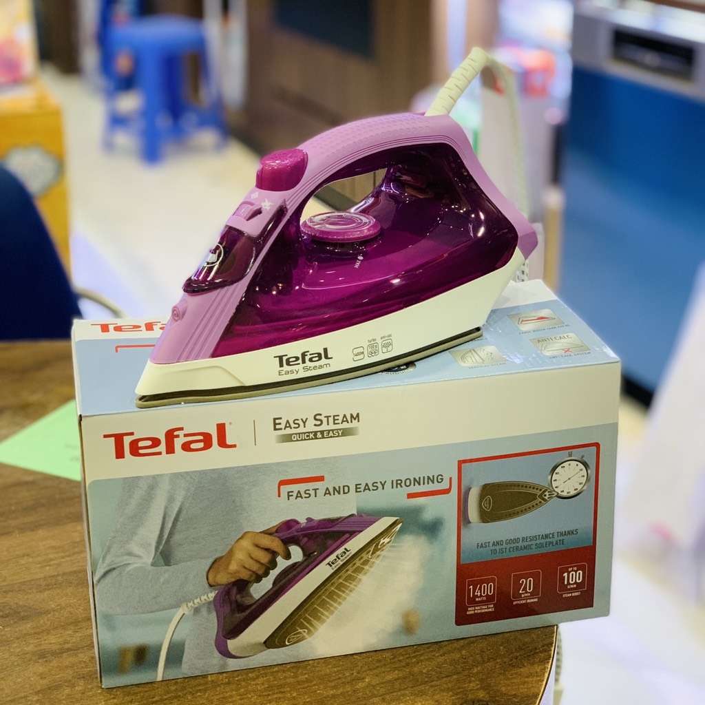 Bàn Là hơi nước Tefal FV1955 Easy Steam 1400W tím