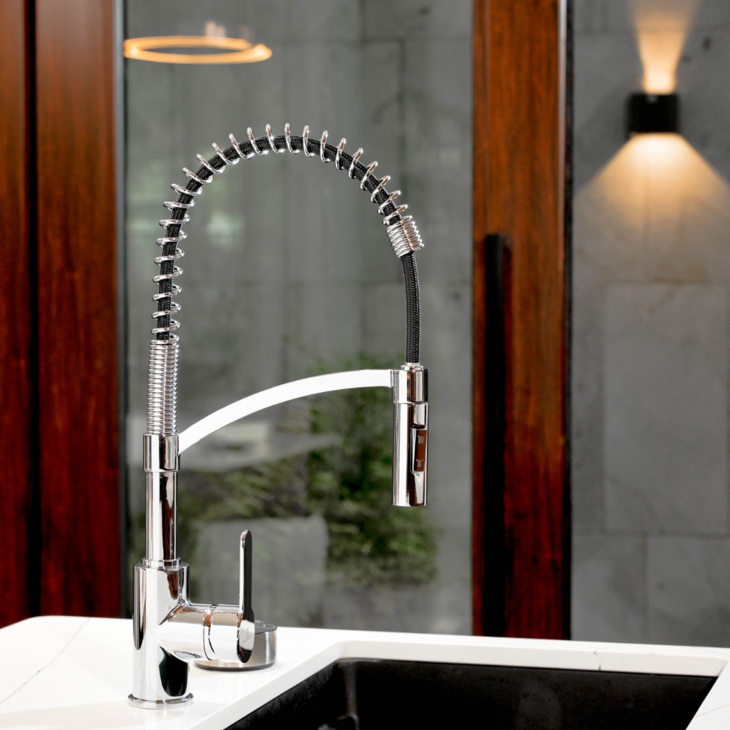 Vòi rửa bát Wasserwerk WK 3 chrome with spiral spring 700550 - Made in Germany
