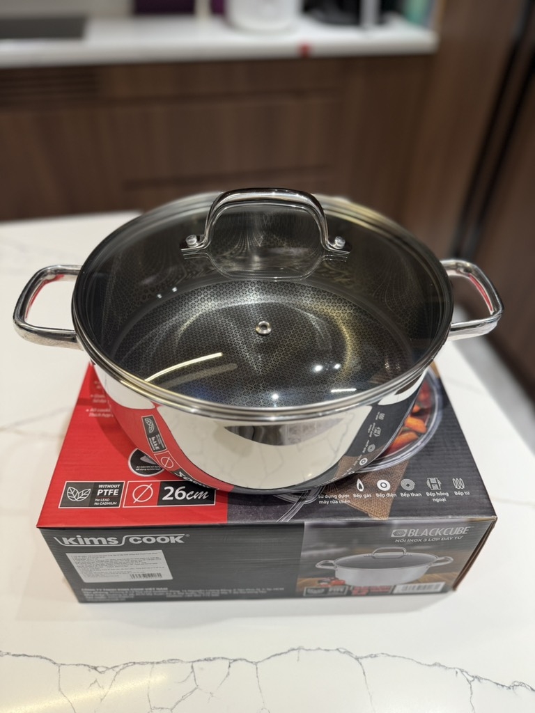 Nồi Blackcube 26cm chống dính hoa văn nổi KV-BC-05026-01