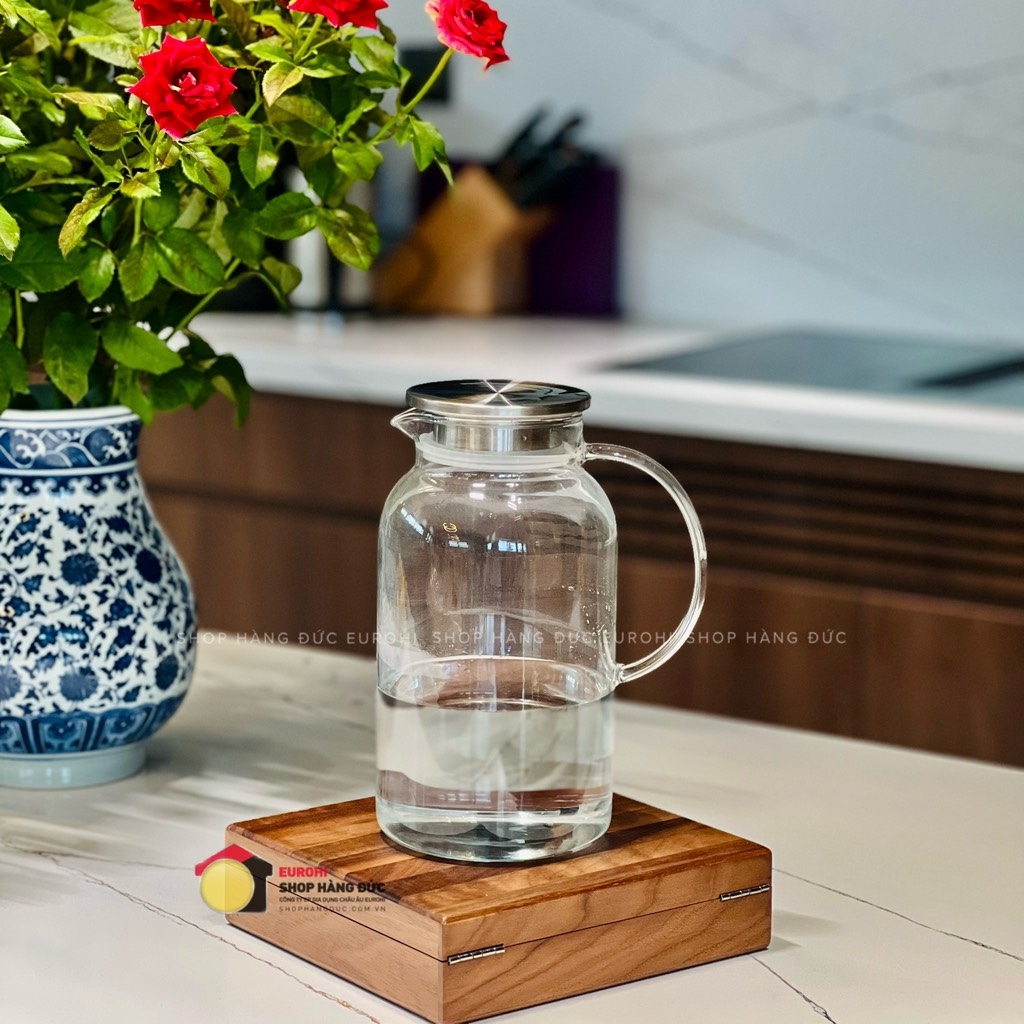 Bình thuỷ tinh đựng nước CCKO 1,8L nắp inox (CK9168)