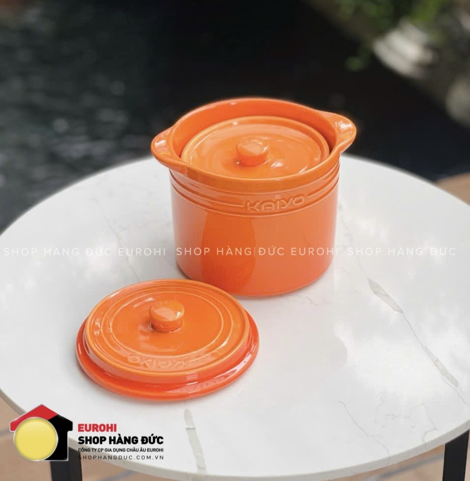Hũ gốm sứ muối dưa cà Rainbow Kaiyo 1.5L màu cam (KCC-5110)