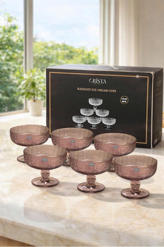 Bộ 6 ly đựng kem Crista 300ml màu tím (60234-PU)