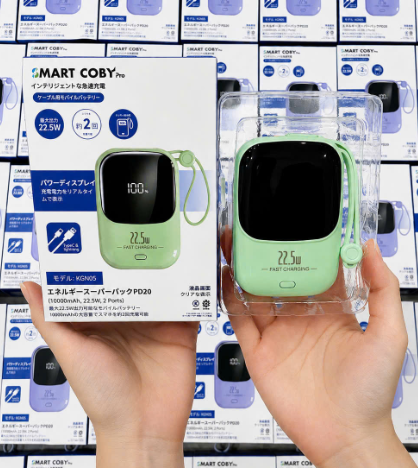 Pin sạc dự phòng Mini Smart Coby Pro PD20 nội địa Nhật 10000mAh (màu xanh mint)