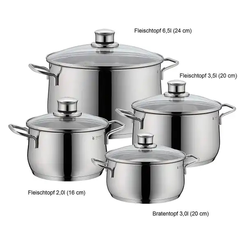 Bộ nồi WMF Diadem Plus 4 món (4 nồi)