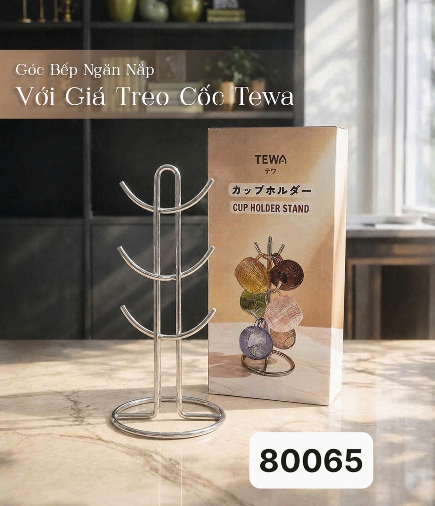 Giá treo cốc 6 móc TEWA 39*17cm (80065)