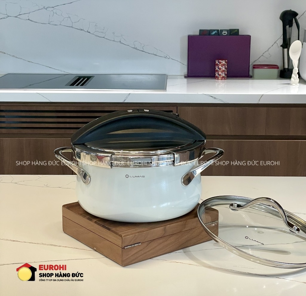 Nồi áp suất Lumias 20cm 3L LPC-068  (màu kem)
