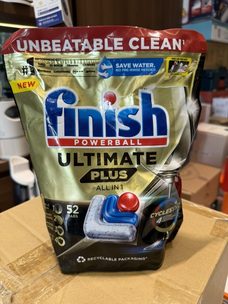 Túi viên rửa bát Finish Ultimate Plus 52 viên không hương