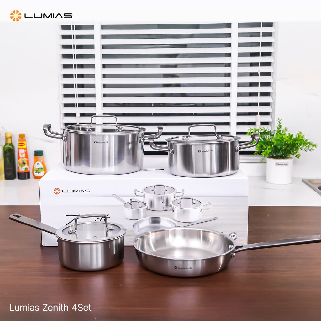Bộ nồi inox Lumias 4 món liền khối
