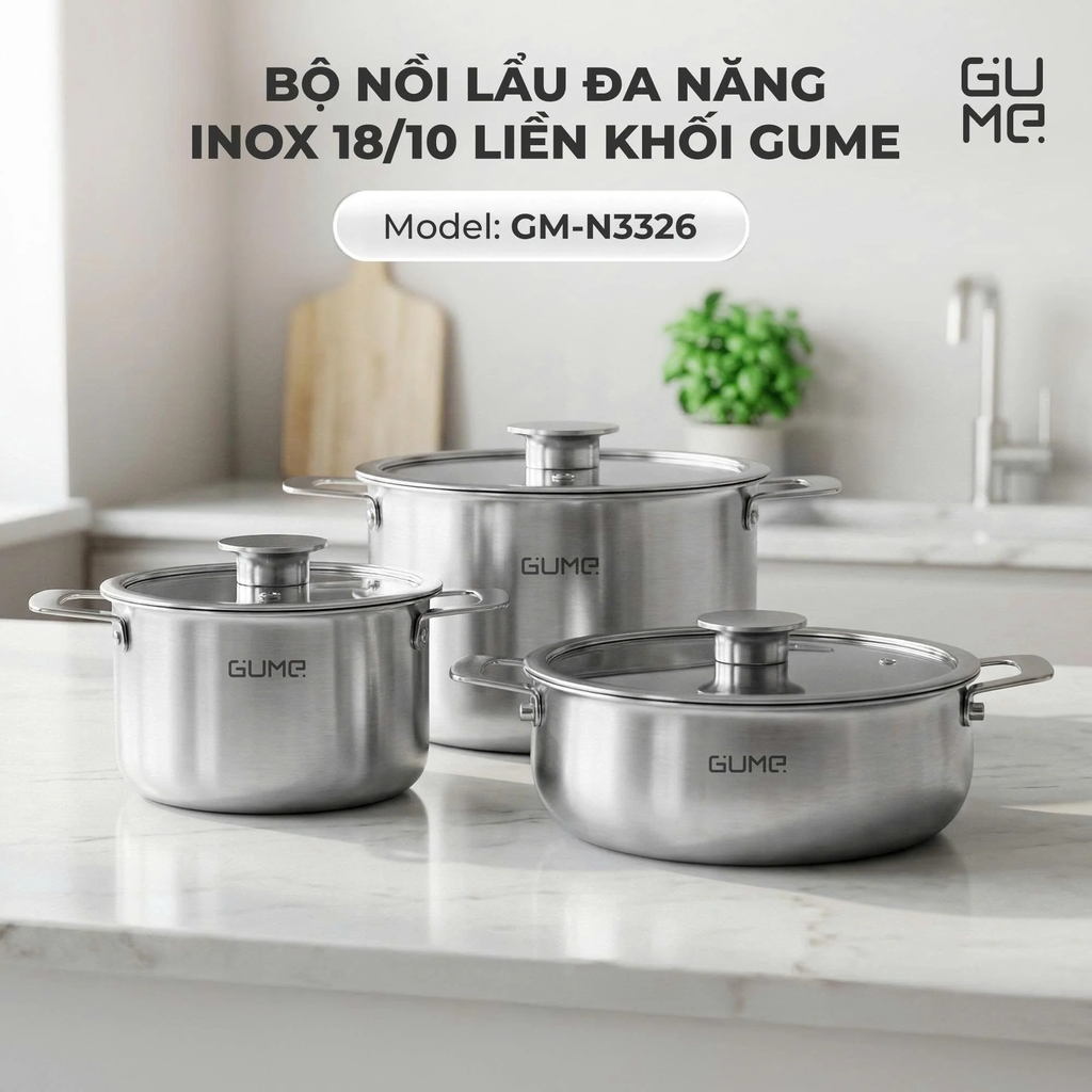 Bộ nồi 3 món Gume GM-N3326