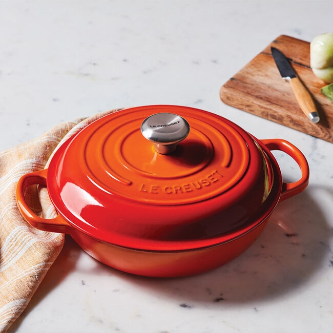 Chảo gang Le Creuset 30cm 3,5L màu cam có nắp ( 21180 30 09 02430)